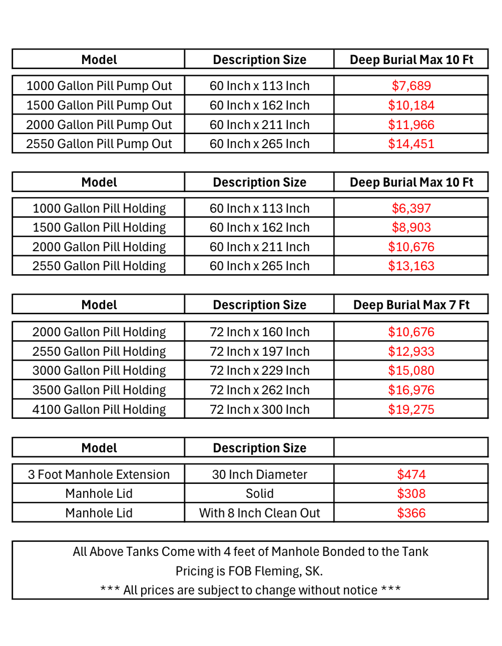 Septic Tank Prices Septic Tank Prices