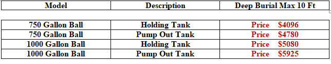 Ball Style Septic Tank Prices