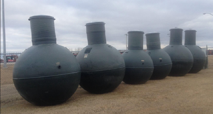 Row of septic tanks